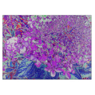 Planche À Découper Hydrangea Élégant Violet et Bleu Limelight