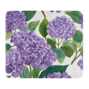 Planche À Découper Hydrangea Violette Fleur Côtière Aquarelle Florale