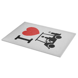 Planche À Découper I chariot de golf de coeur (amour)
