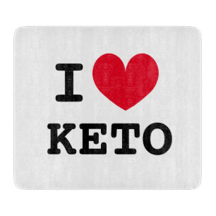Planche À Découper I coeur keto régime plateau de coupe en verre pour