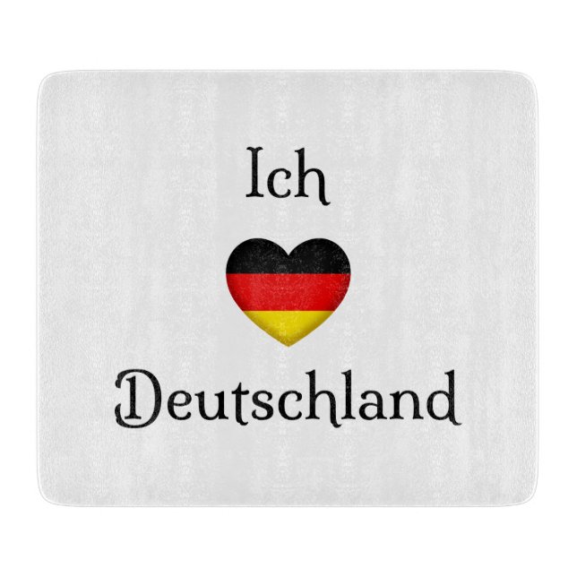 Planche À Découper "I Heart Germany" Allemand Pride World Traveller (Devant)
