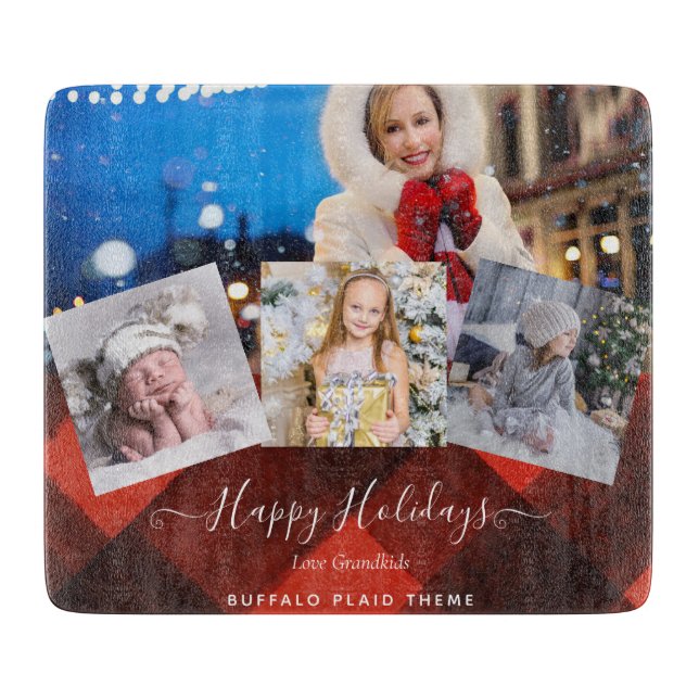 Planche À Découper I Love My GRANDMA - PHOTO COLLAGE Grand-parent Cad (Devant)