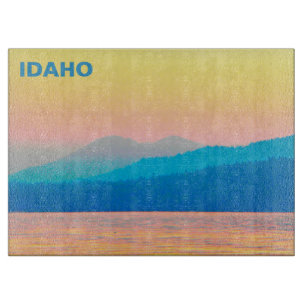 Planche À Découper Idaho - Coucher de soleil cyan et Saumon