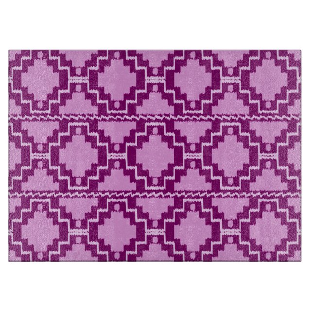 Planche À Découper Ikat Aztec Motif - Amethyst violet et violet (Devant)