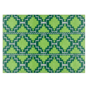 Planche À Découper Ikat Aztec Motif - Forêt et chaux vert