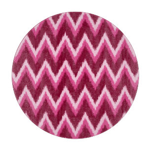 Planche À Découper Ikat Chevron Stripes - Burqundy, Rose et rose