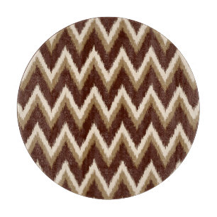 Planche À Découper Ikat Chevron Stripes - Chocolat Brown & Beige