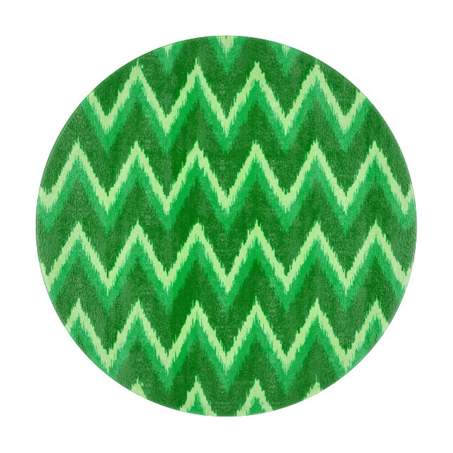 Planche À Découper Ikat Chevron Stripes - Pin et Lime Green (Devant)