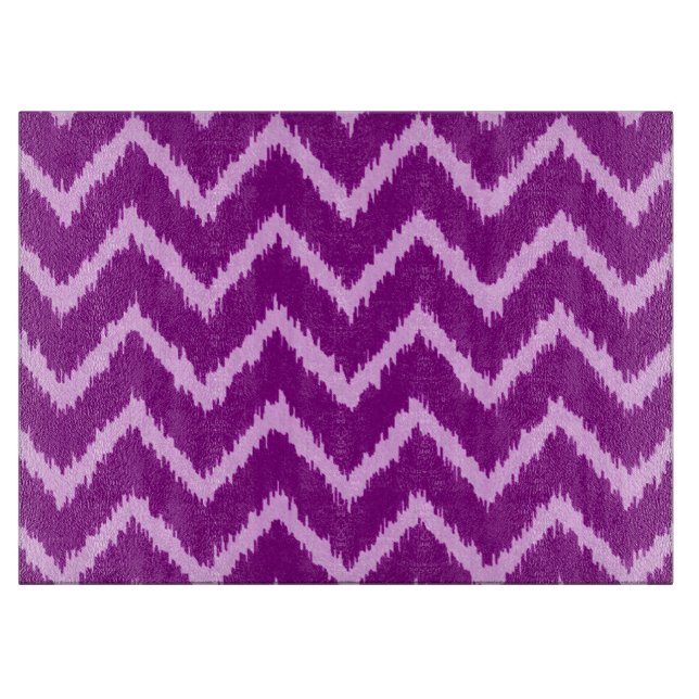Planche À Découper Ikat Chevrons - Améthyste violet et orchidée légèr (Devant)