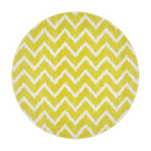 Planche À Découper Ikat Chevrons - moutarde jaune et blanc