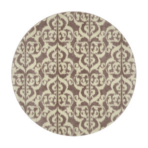 Planche À Découper Ikat Moorish Damask - beige et taupe