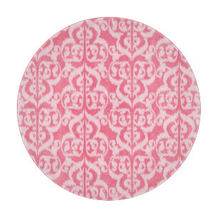 Planche À Découper Ikat Moorish Damask - nuances de corail rose