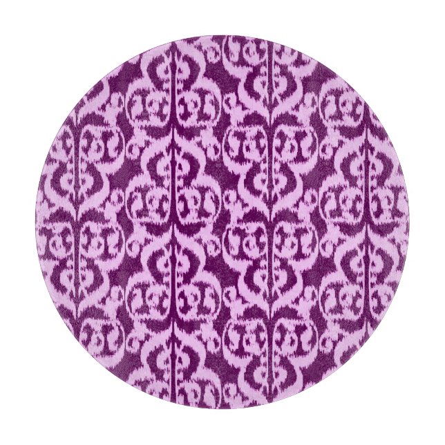 Planche À Découper Ikat Moorish Damask - violet et orchidée (Devant)