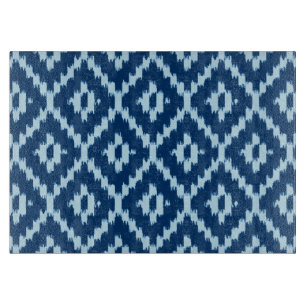 Planche À Découper Ikat motif - Indigo et bleu pâle