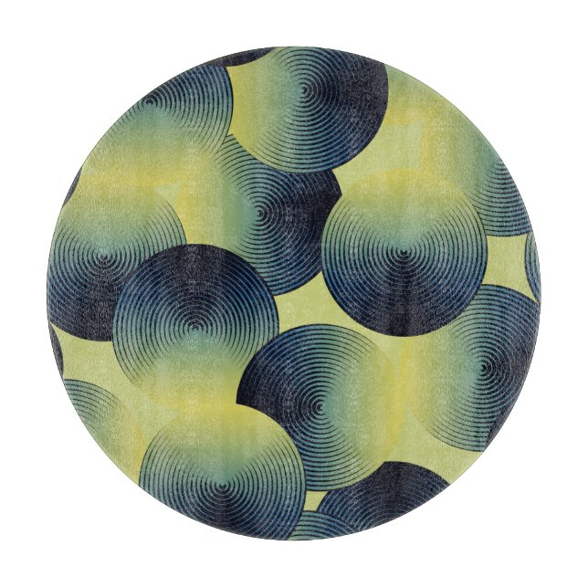 Planche À Découper illusion optique, cercles linéaires, motif continu (Devant)