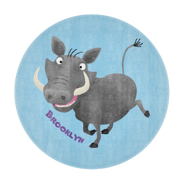 Planche À Découper Illustration amusante d'un cochon de phacochère af (Devant)