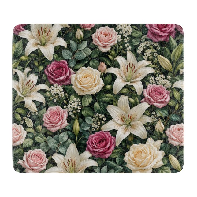 Planche À Découper Illustration botanique florale de magnolia luxuria (Devant)