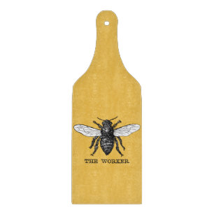 Planche À Découper Illustration d'abeille ouvrière vintage