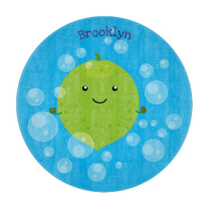 Planche À Découper Illustration de bulles de chaux vert mou