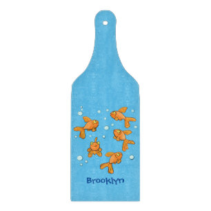 Planche À Découper Illustration de caricature de poisson rouge orange