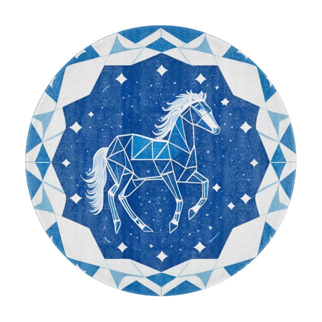 Planche À Découper Illustration de cheval géométrique (Devant)