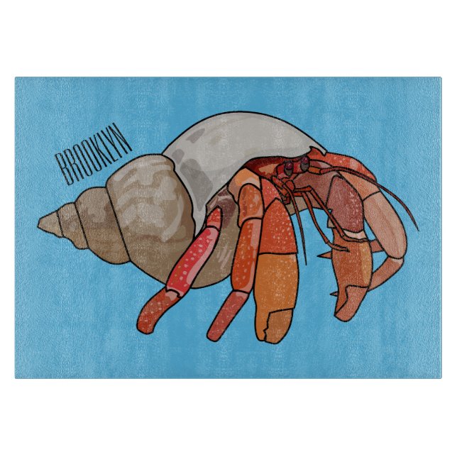 Planche À Découper Illustration de crabe ermite (Devant)