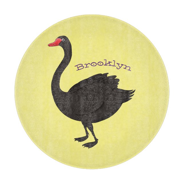 Planche À Découper Illustration de cygne noir (Devant)