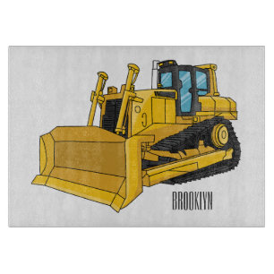Planche À Découper Illustration de dessin animé Bulldozer