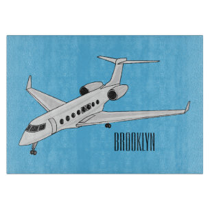 Planche À Découper illustration de dessin animé d'avion privé