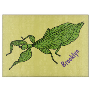 Planche À Découper Illustration de dessin animé d'insecte à feuille v