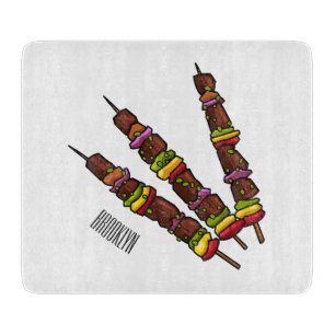 Planche À Découper Illustration de dessin animé Kebab ou kabob