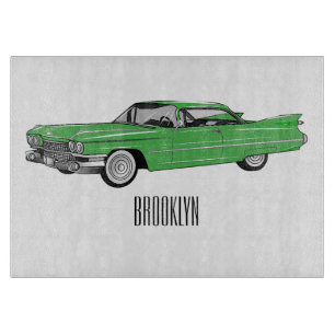 Planche À Découper Illustration de dessin de voiture classique 1959