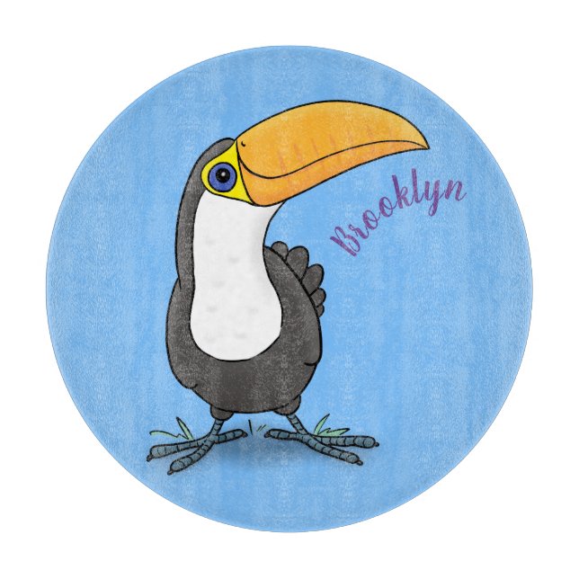 Planche À Découper Illustration de dessin humoristique du toucan joye (Devant)