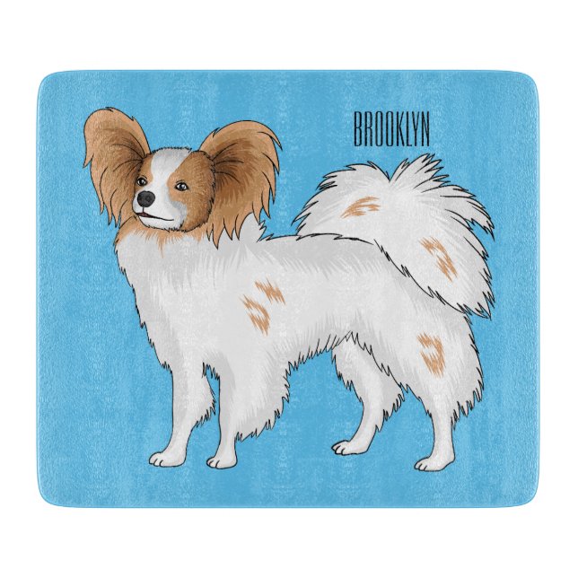 Planche À Découper Illustration de dessin pour chien de Papillon (Devant)