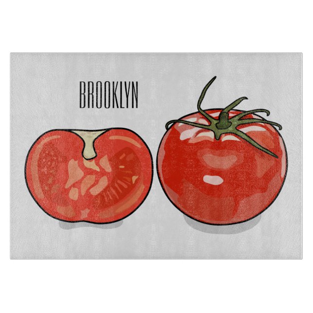 Planche À Découper Illustration de dessin sur la tomate (Devant)