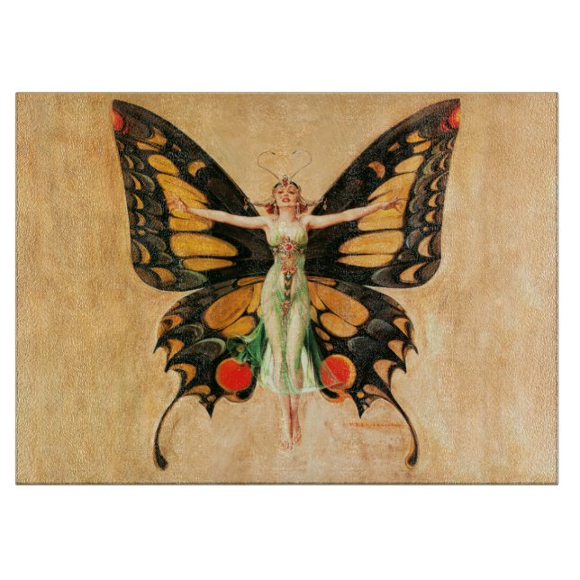 Planche À Découper Illustration de femme de Leyendecker papillon Flap (Devant)