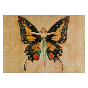 Planche À Découper Illustration de femme volant papillon Flapper