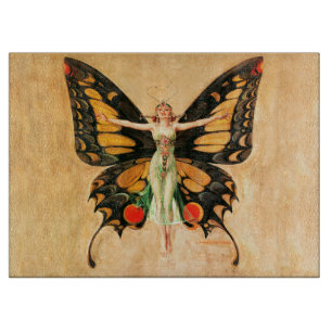 Planche À Découper Illustration de femme volant papillon Flapper