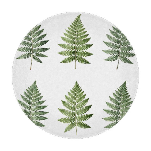 Planche À Découper Illustration de feuilles de fougère botanique vint (Devant)