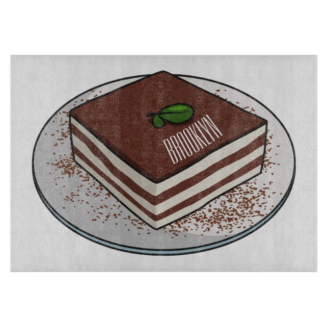 Planche À Découper Illustration de gâteau de Tiramisu (Devant)
