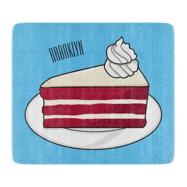 Planche À Découper Illustration de gâteau en velours rouge (Devant)