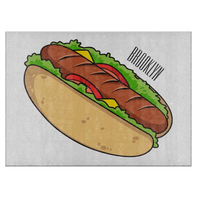 Planche À Découper Illustration de Hot dog (Devant)