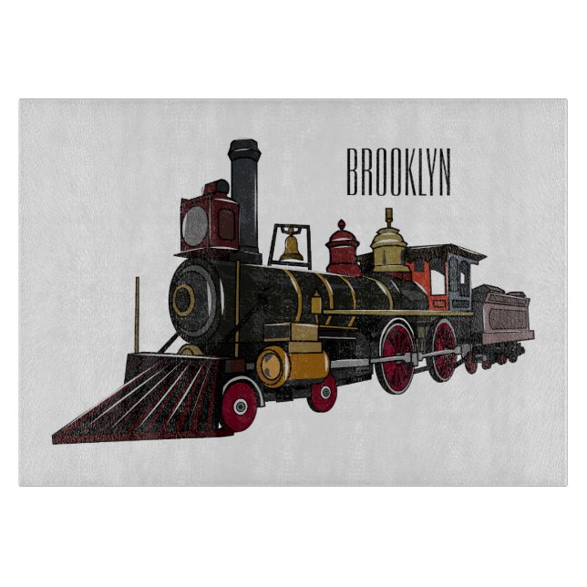 Planche À Découper Illustration de la locomotive à vapeur (Devant)