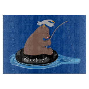 Planche À Découper Illustration de la pêche de l'ourson mou