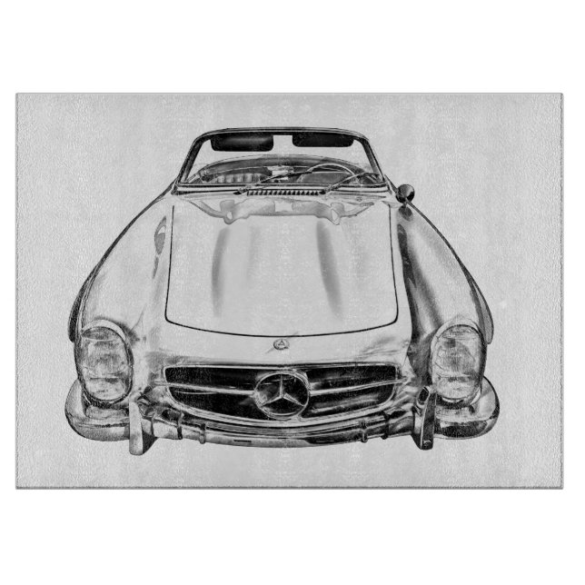 Planche À Découper Illustration de la voiture décapotable Mercedes Be (Devant)