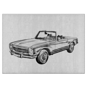Planche À Découper Illustration de la voiture décapotable Mercedes Be