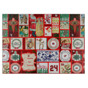 Planche À Découper Illustration de l'Avent en bloc de Noël Art carré