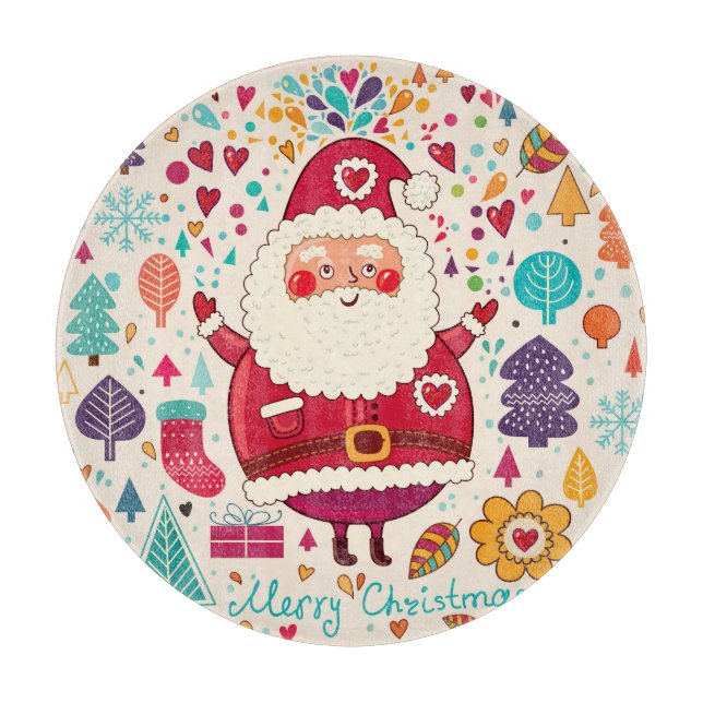 Planche À Découper Illustration de Noël du Père Noël (Devant)