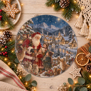 Planche À Découper Illustration de Noël vintage