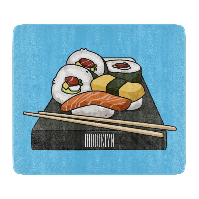 Planche À Découper Illustration de sushi (Devant)